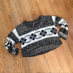 Free people oversized chunky sweater white black